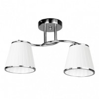 Distribuidor - Lâmpadas Diversas | Lâmpadas Clássicas | LAMPARA LANTANAS 2XE27 CROMO PANTALLA BALNCA 24X43X15,5 CM Ref: 151752020